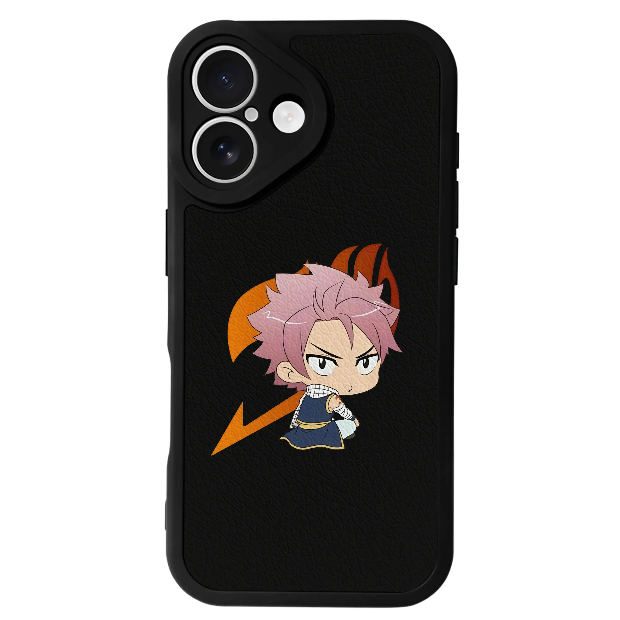 フェアリーテイル グッズ ナツ・ドラグニル - IPhone 16シリーズ対応 ・ シリコンスマホケース ・ レザー調 ・ 高精度フィット ・ 耐衝撃 ・ ワイヤレス充電対応 ・ 精密カット